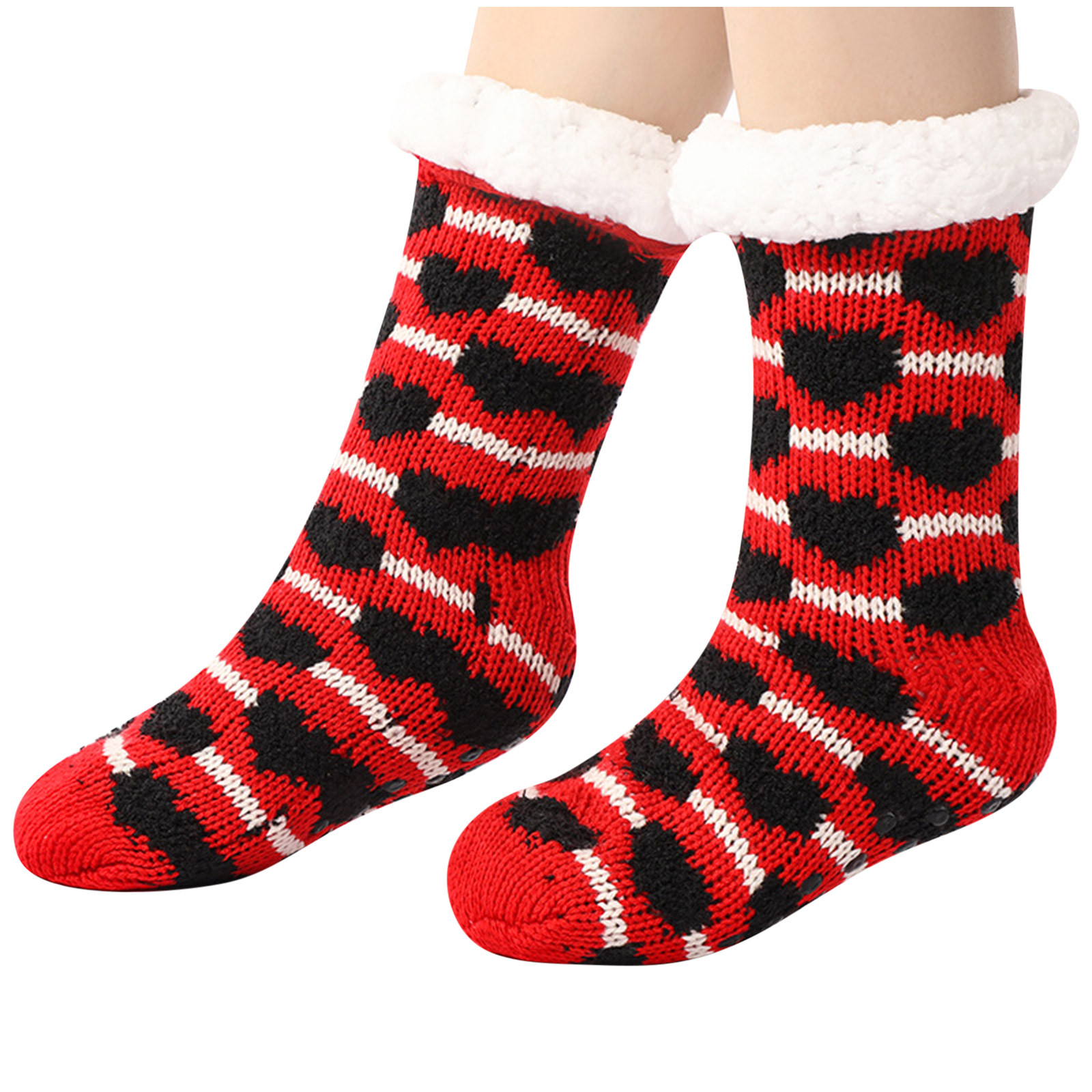 YYYTop Cotton Socks, Tall Socks Women's Floor Socks Lamb Wool Blanket Socks Winter Socks Confinement Socks Home Socks Sleep Socks Extra Thick Velvet Women's Socks Knee High Sock Slippers Red Gifts Und